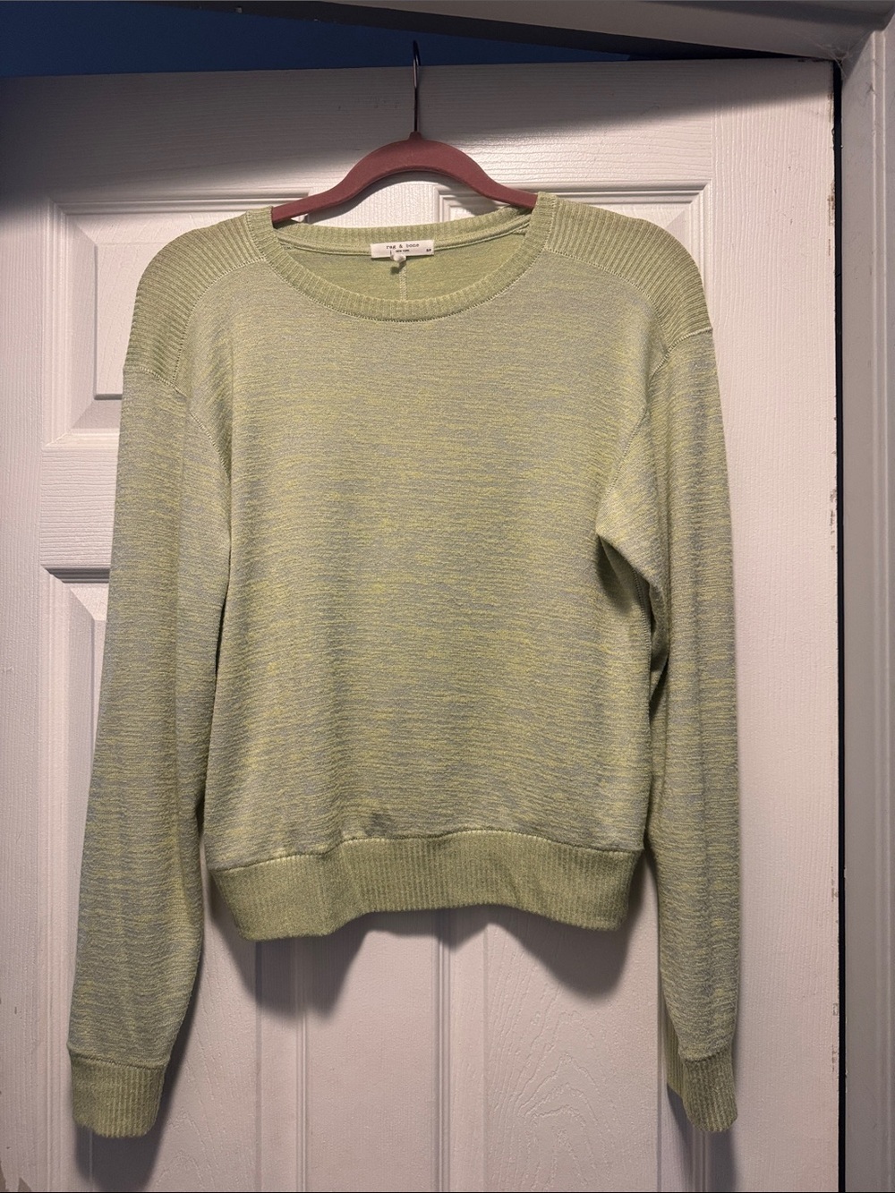 rag & bone Pale Green Heathered Crewneck Sweater